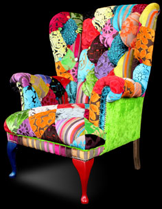 multi color wing chair